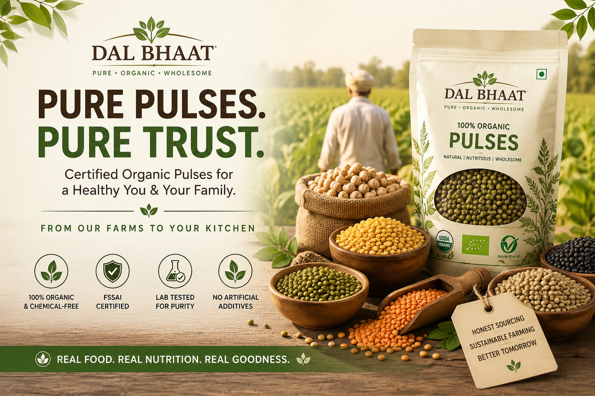 🌾 Dal Bhaat – Certified Organic Pulses You Can Truly Trust