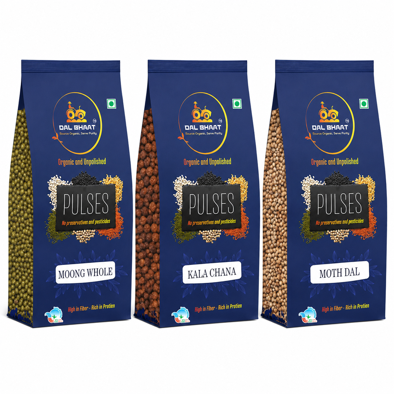 Sprout Starter Kit – Matki + Whole Moong + Kala Chana (Bundle)