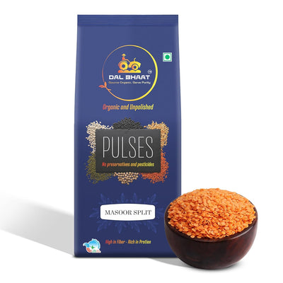 Organic Unpolished Masoor Dal (Split Skinless Red Lentil) – 450 g
