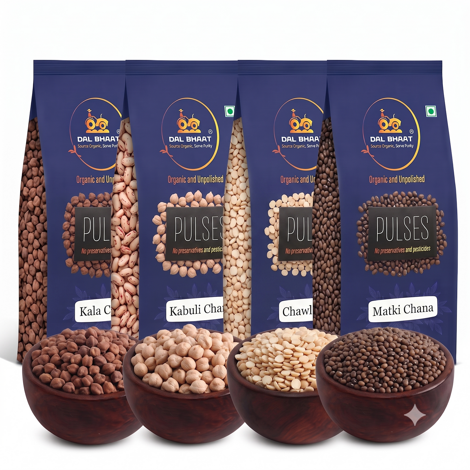 High Protein Meal Prep Pack – Kala Chana + Kabuli Chana + Chawli + Matki (Bundle)
