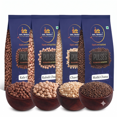 High Protein Meal Prep Pack – Kala Chana + Kabuli Chana + Chawli + Matki (Bundle)