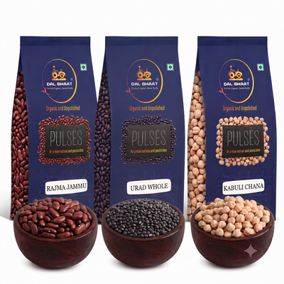 Sunday Family Feast Pack – Rajma Jammu + Urad Whole + Kabuli Chana (Bundle)