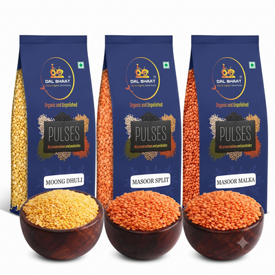 Easy Digest Daily Dal Pack – Moong Dhuli + Masoor Dal + Masoor Malka (Bundle)