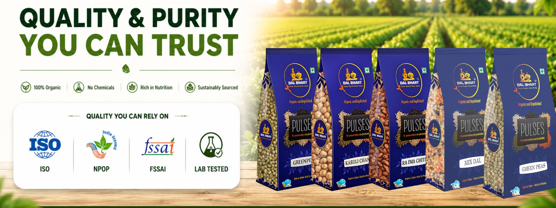 Dal Bhaat organic pulses banner