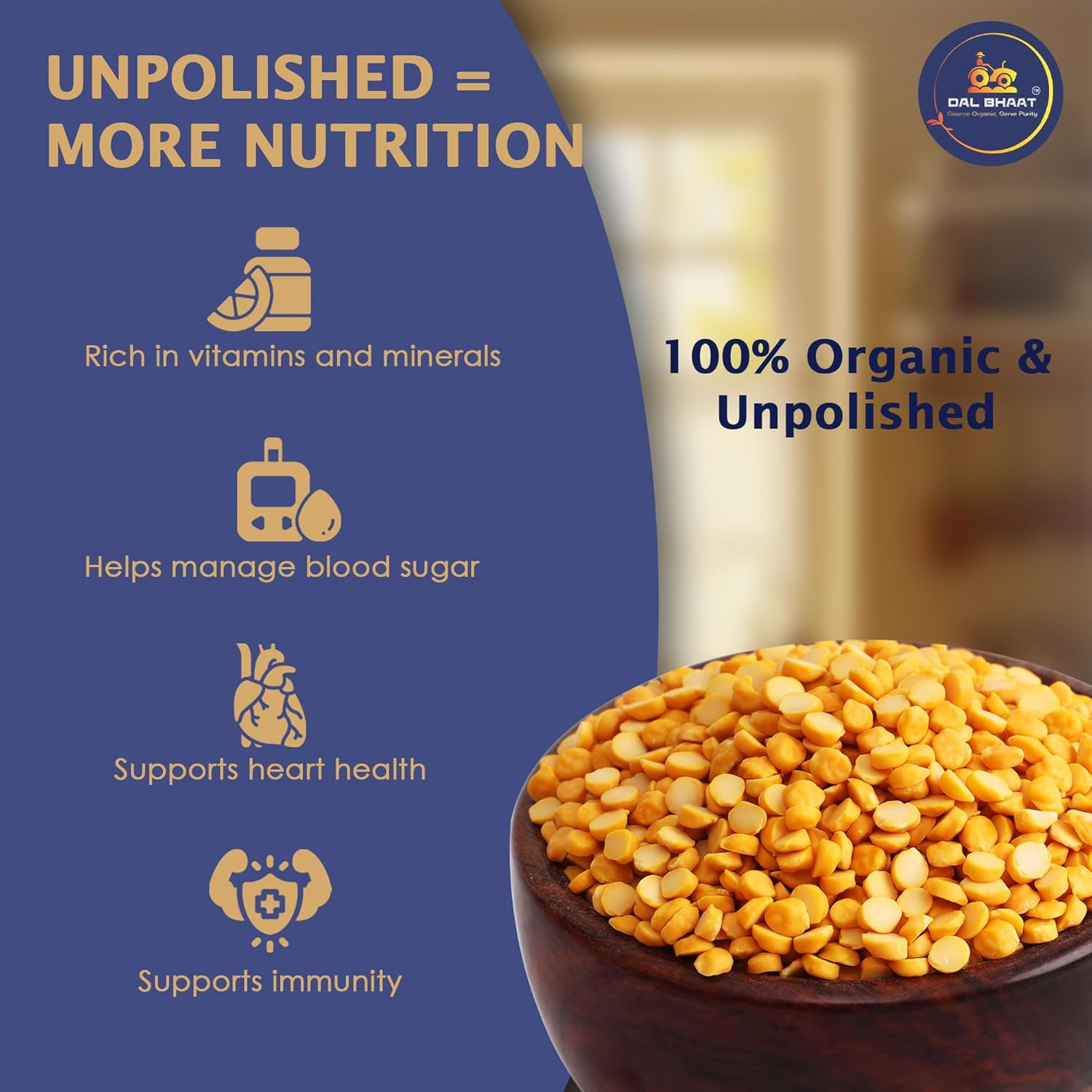 Chana dal cooked for dal fry made with organic split bengal gram
