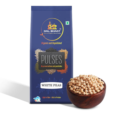 Organic Unpolished White Peas (Safed Matar) – 450 g