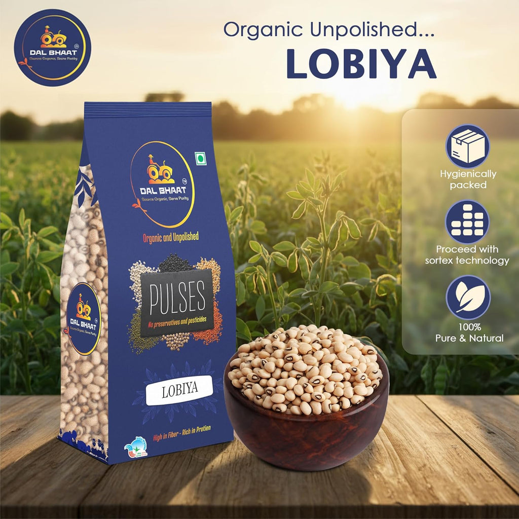 Lobia chawli cooked curry made with organic black eyed beans
