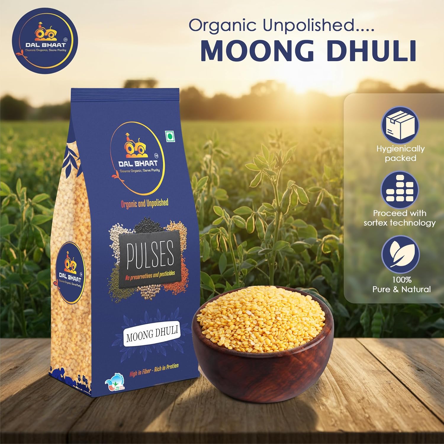 Moong dhuli dal cooked for light healthy Indian meal
