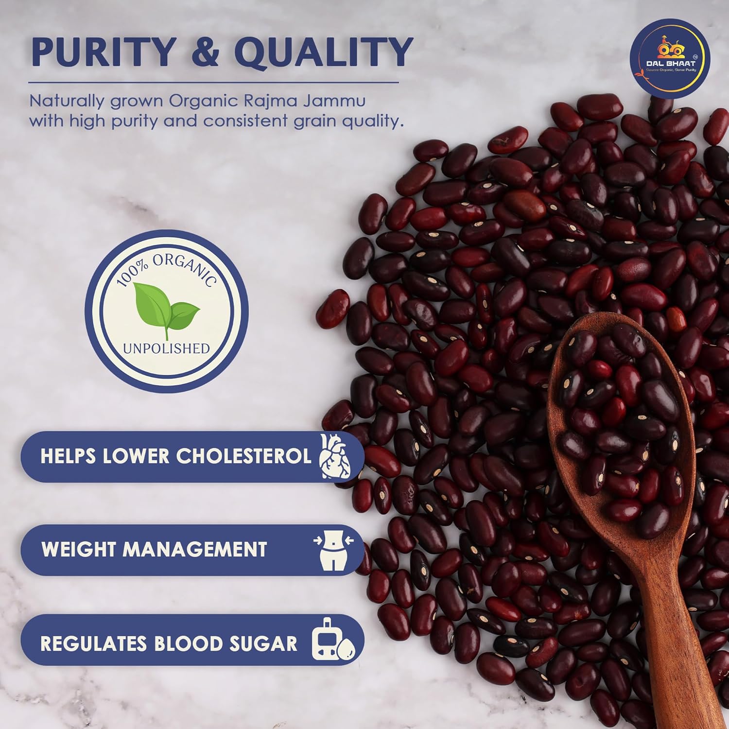 organic unpolished Rajma Jammu Red Kidney Beans usage for purity and qulity help lower cholesterol
