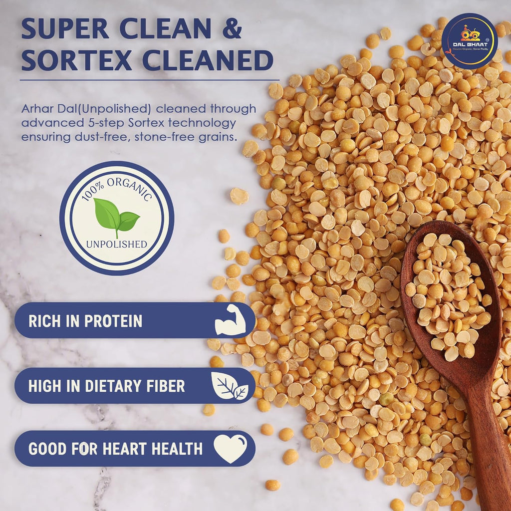 Toor dal tadka cooked for Indian home style meal super clean and sortex cleaned